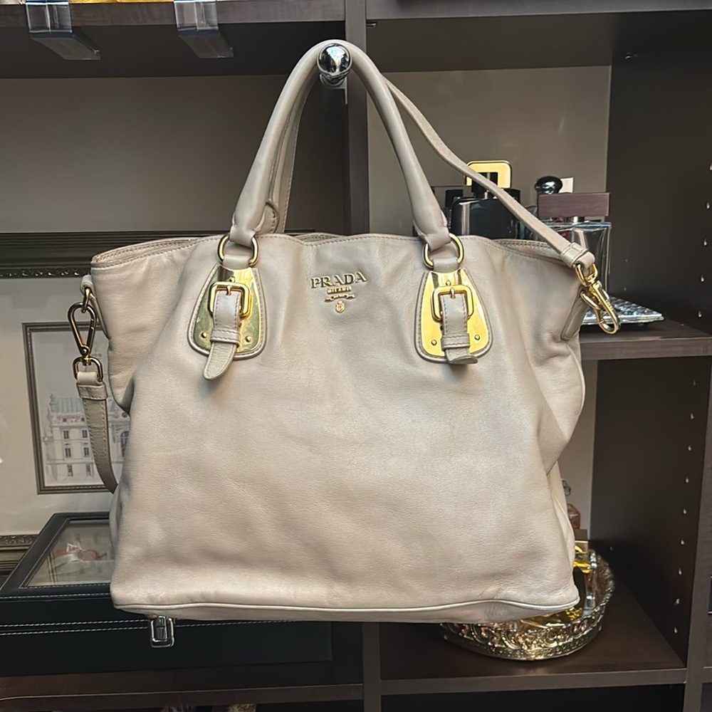 Prada Beige Leather Tote